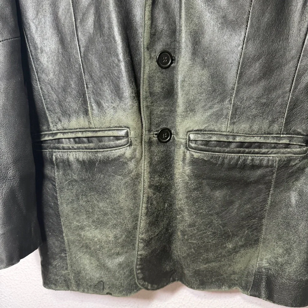 Vintage Wilsons The Leather Experts Mens Black Leather Blazer Jacket  Size M